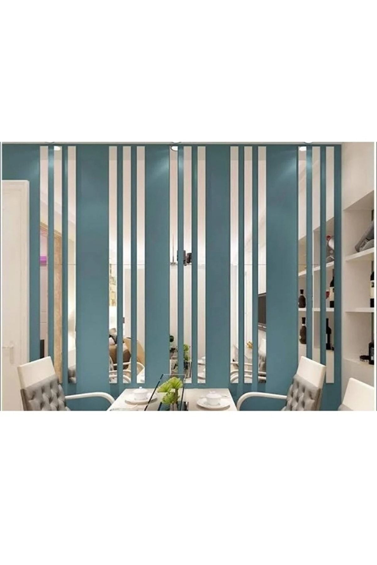 5x100 Cm Gümüş Ayna Pleksi (5 ADET) Yapışkanlı Gümüş