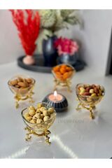 6 KİŞİLİK GOLD DALGALI LOKUMLUK & REÇELLİK & ŞEKERLİK