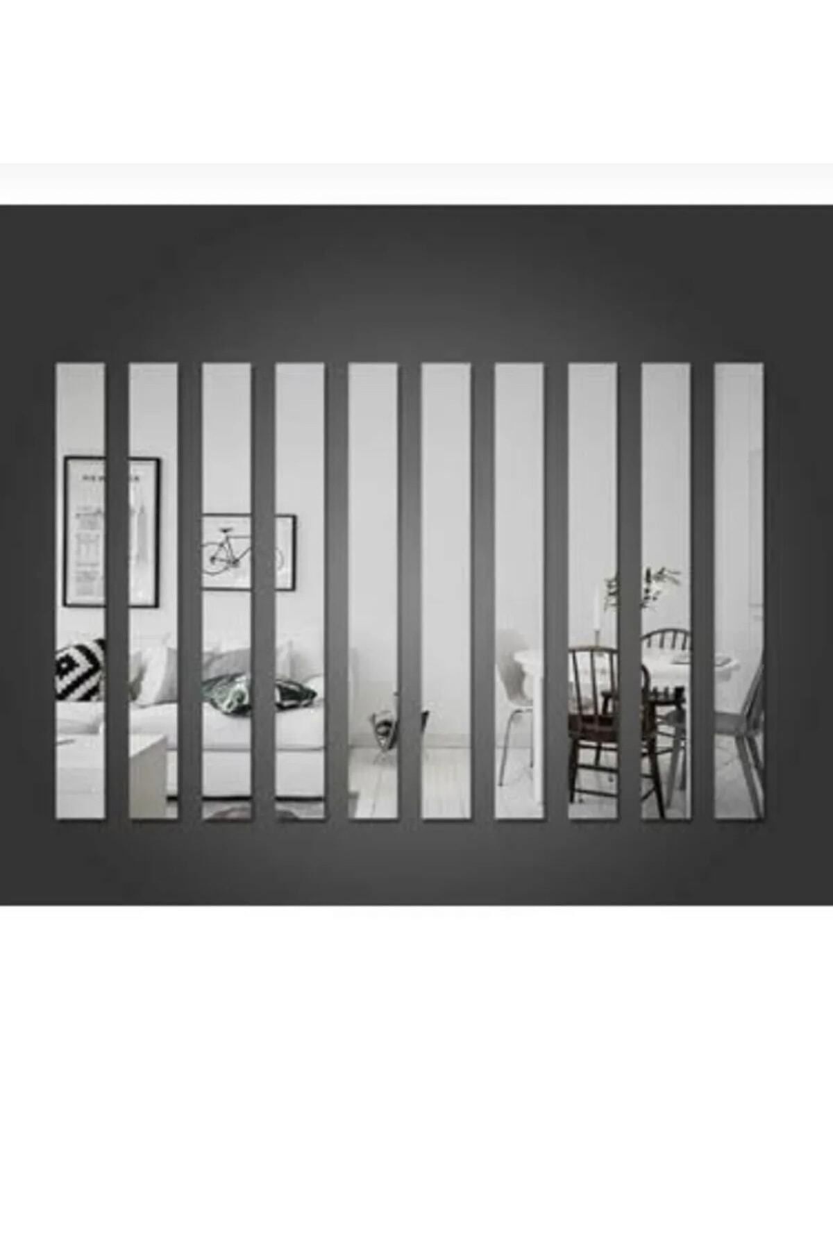 3x100 Cm Gümüş Ayna Pleksi ( 5 Adet ) Yapışkanlı
