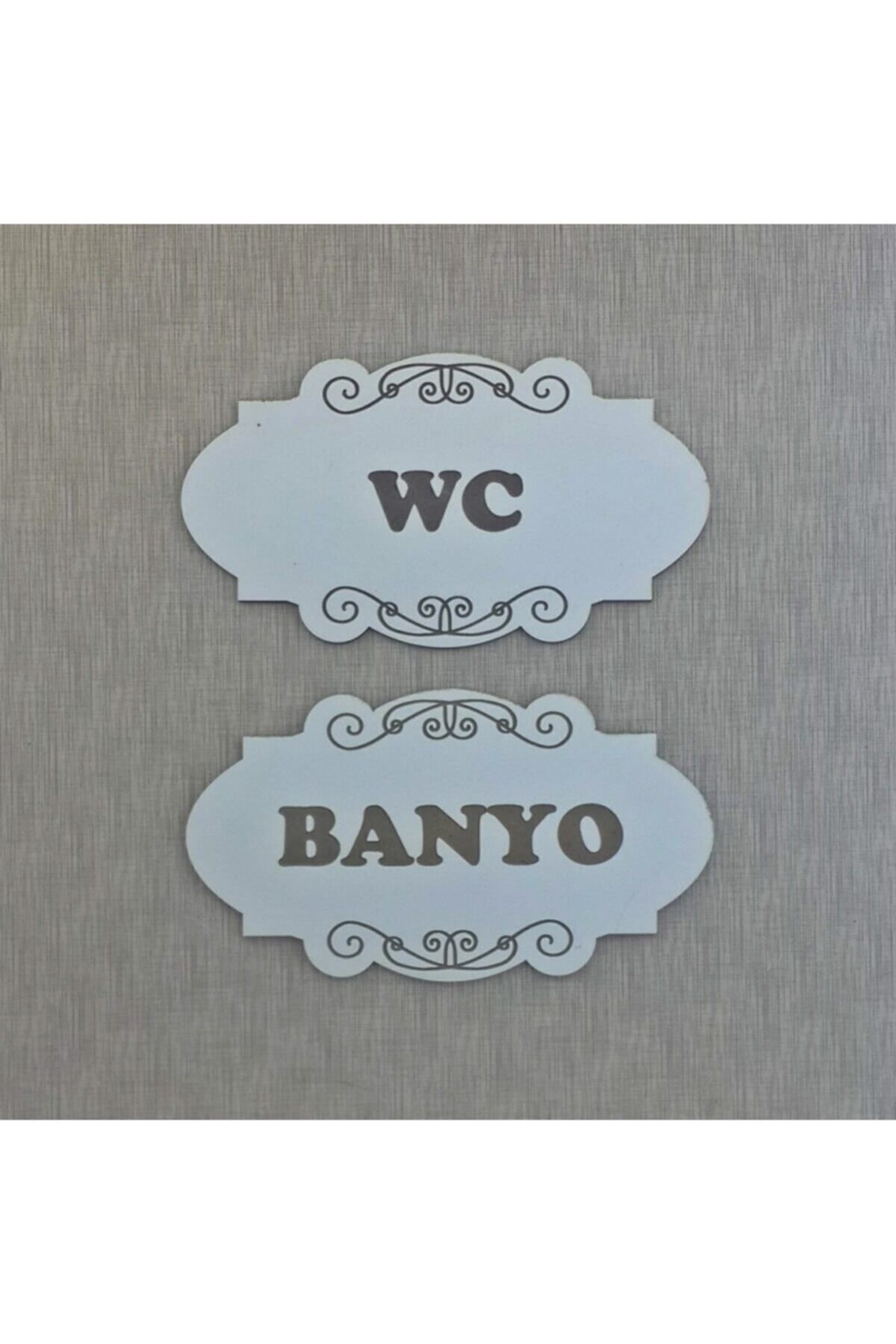 Wc - Banyo Kapı Tabelası Beyaz
