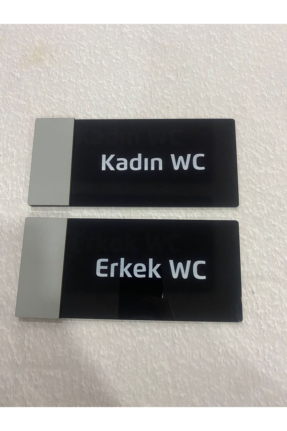 Modern Tasarım Pleksi Wc Tabelası Gümüş