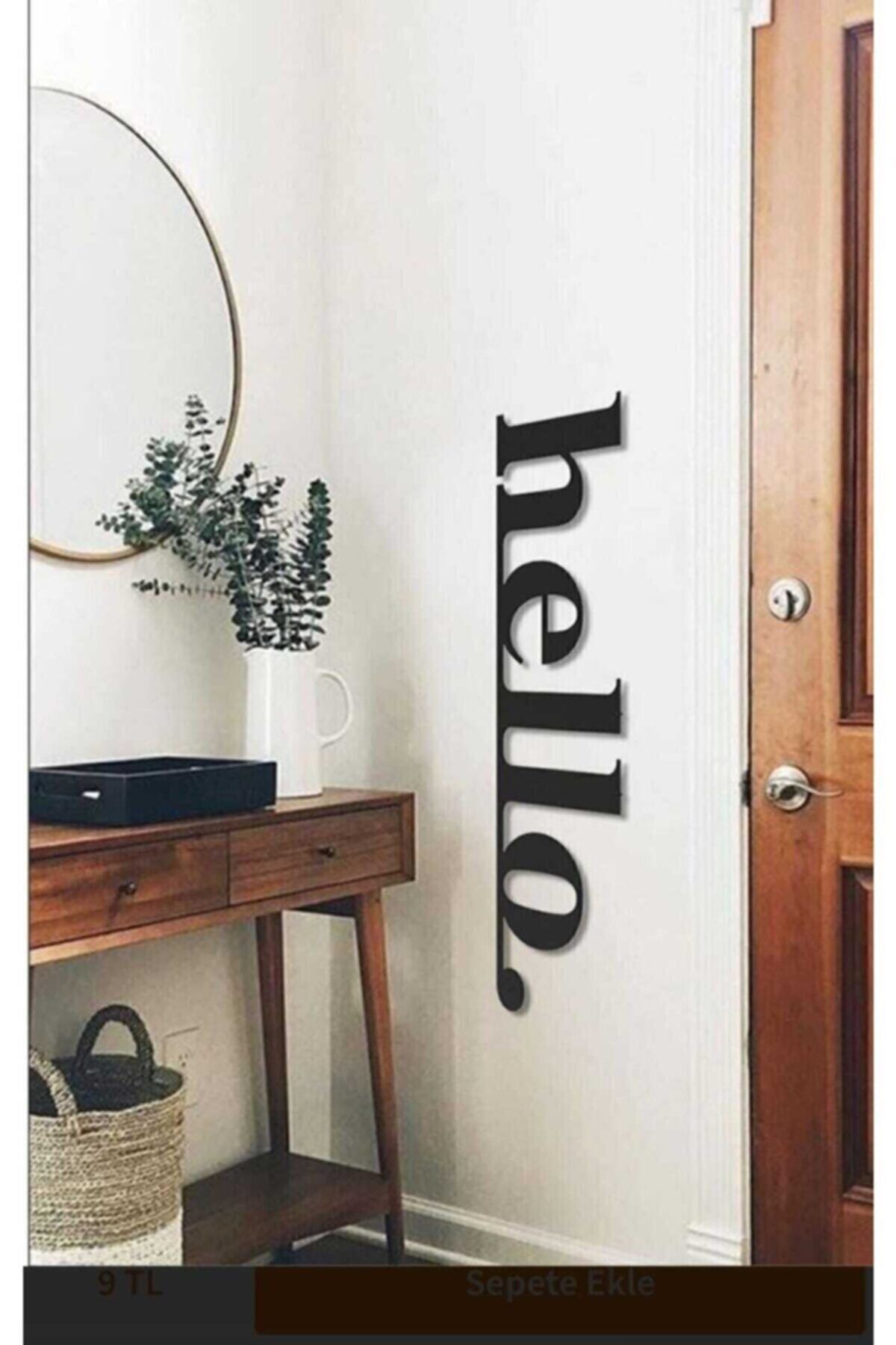 Hello Ahşap Duvar Yazısı Lazer Kesim Mdf Siyah