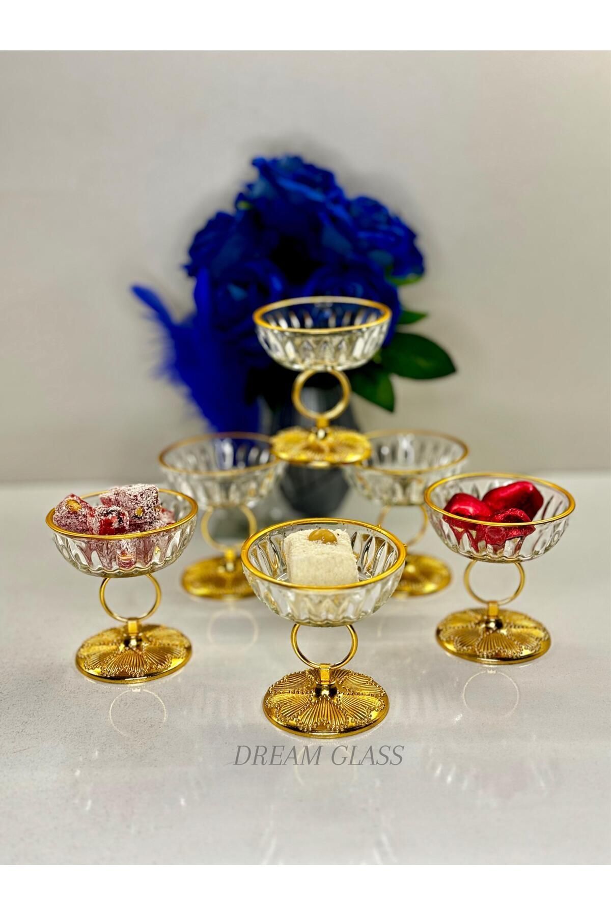 Dream Glass 6.li Yüzük Metal Ayak Lokumluk Gold