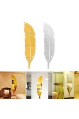 100x25 Cm Dekoratif Duvar Dekorasyon Tüy Desen Gold Altın Ayna Pleksi Şık Estetik Havalı (Hediyelik)