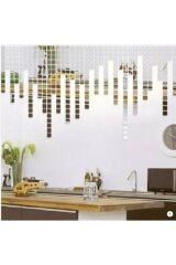 Dekor Süs Mozaık Ayna 100 Adet 3cm*3cm Pleksi Dekoratif Gold Antre Banyo