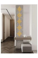 Dekoratif Pleksi Duvar Süs 18x15 Cm Ebat Gold Renk (6'lı Paket)