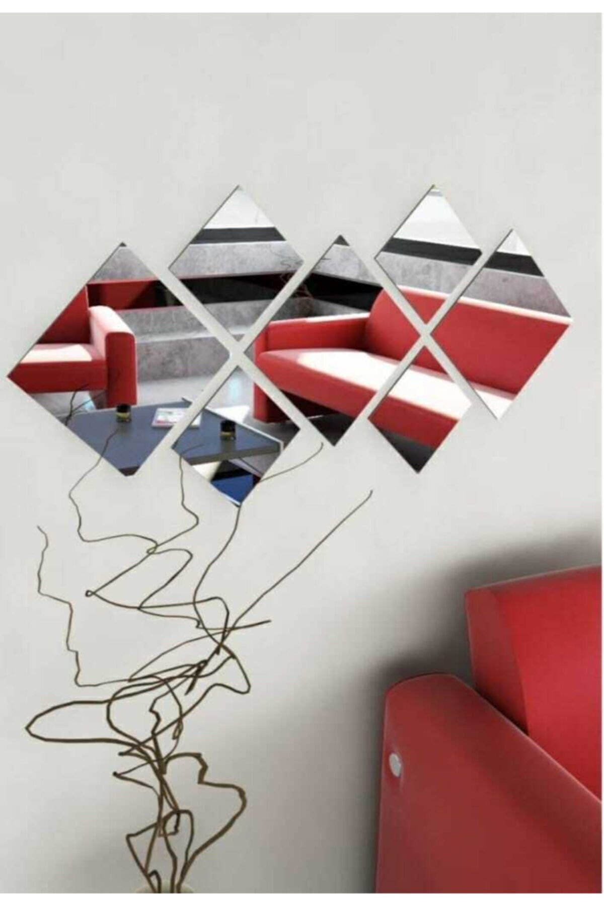 Kare Ayna Ölçü: 20x20 4 Adet - 30x30 3 Adet Gri̇ - 27 X 27