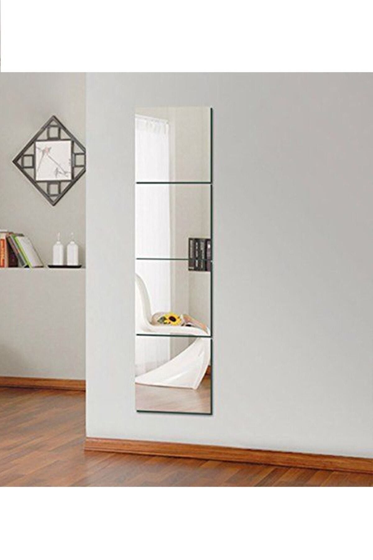 Kare 4 Parçalı 30x30 Pleksi Ayna Dekoratif Amaçlıdır (KENDİLİĞİNDEN YAPIŞKANLI) Naturel