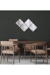 Kare 4 Parçalı 30x30 Pleksi Ayna Dekoratif Amaçlıdır (KENDİLİĞİNDEN YAPIŞKANLI) Naturel