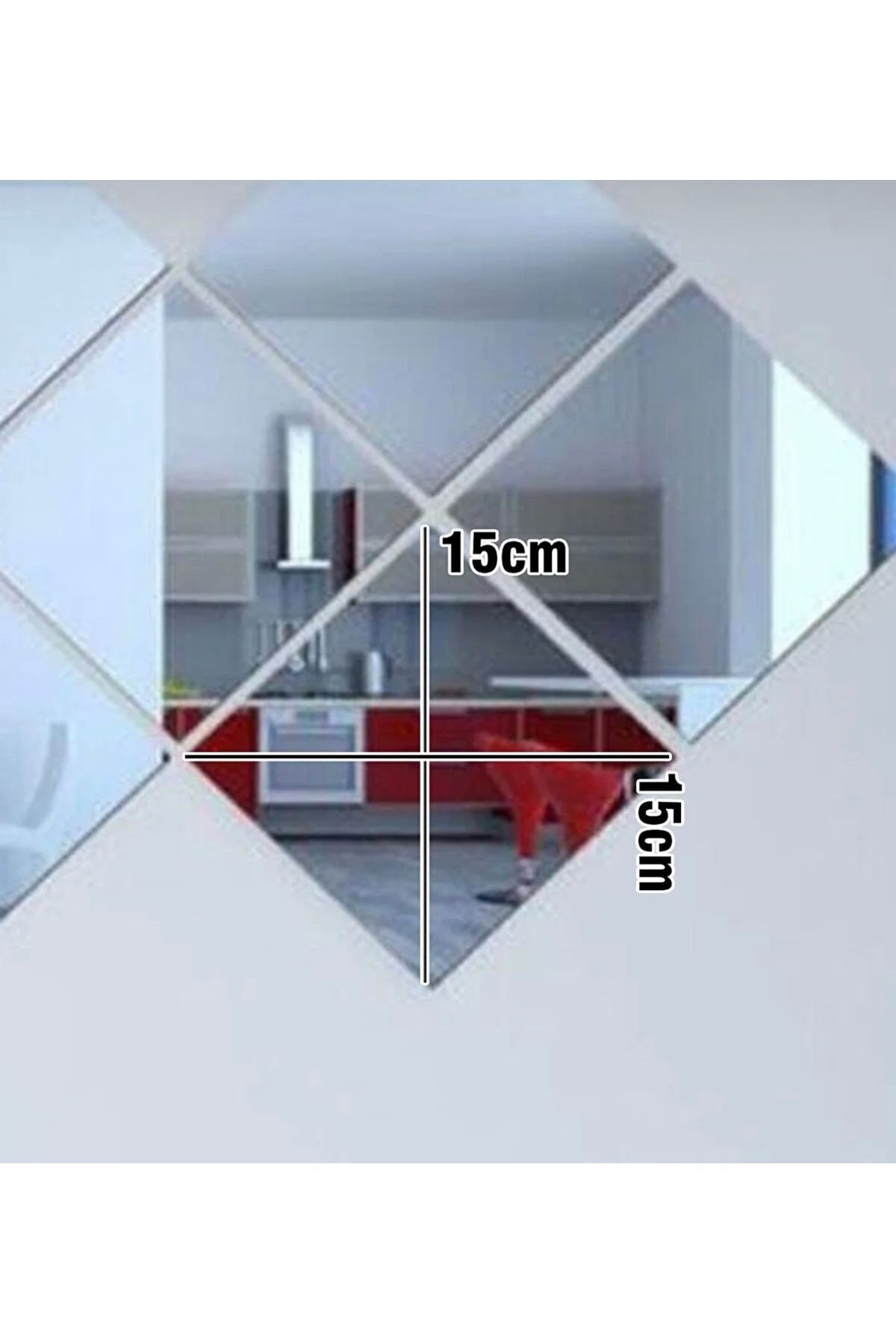 15x15 Gümüş Pleksi Ayna (20 Adet )dekoratif Amaçlıdır Gümüş