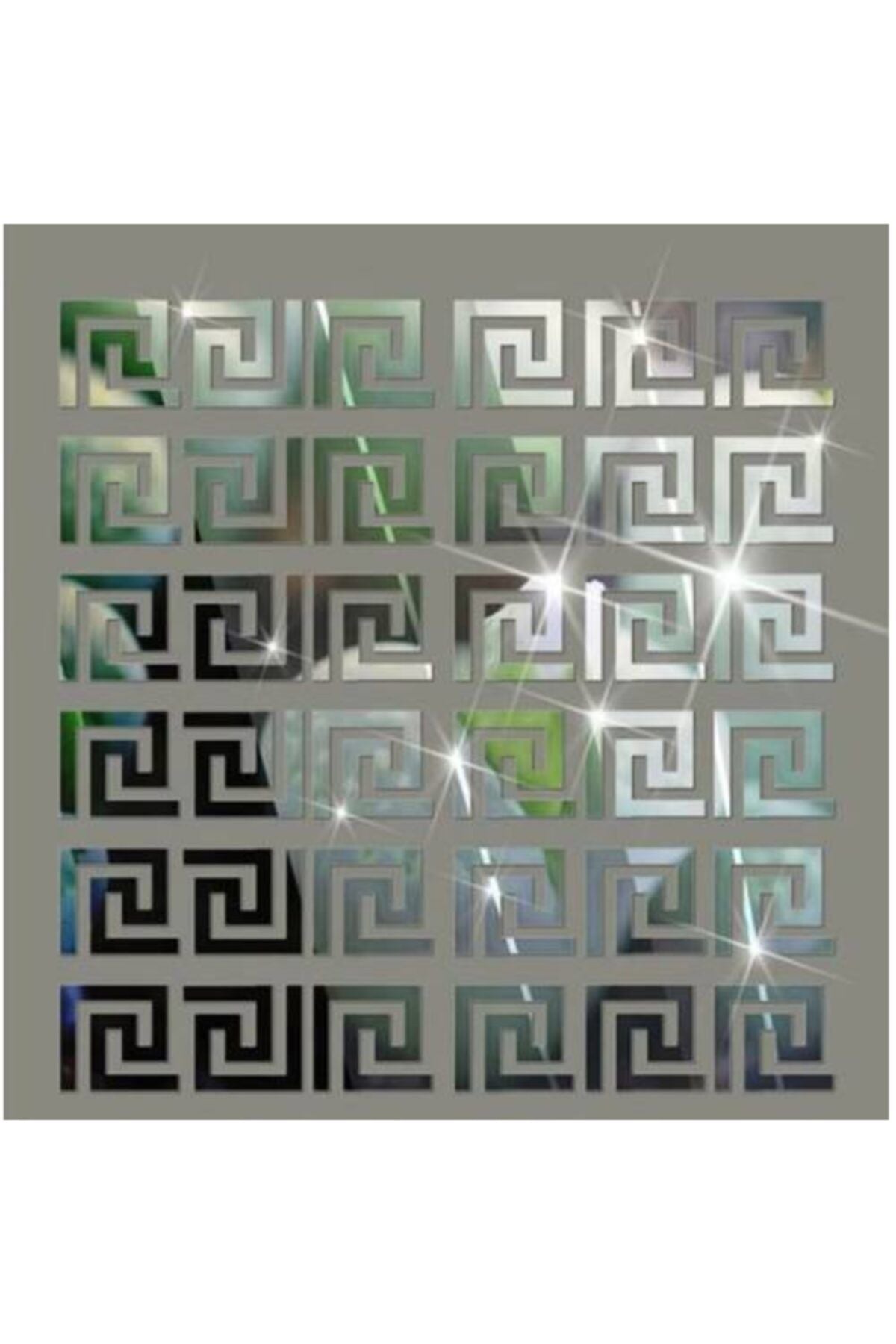 Dekoratif Labırent 20x Pleksi Dekor Ayna 7x7cm Tavan Antre Mobilya Duvar Yapışkan Bantlı