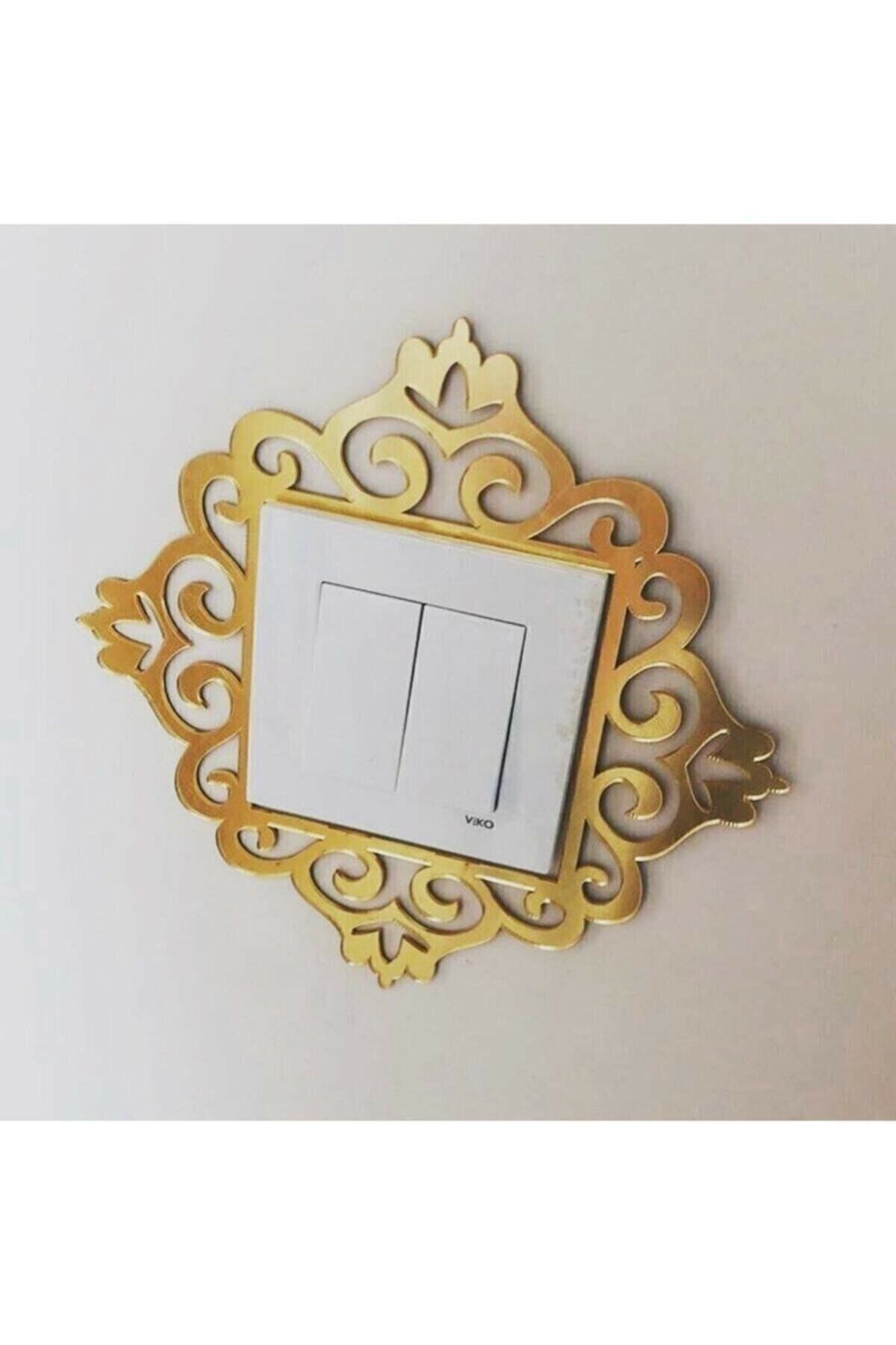 Dekoratif Pleksi Priz Çerçevesi Altın