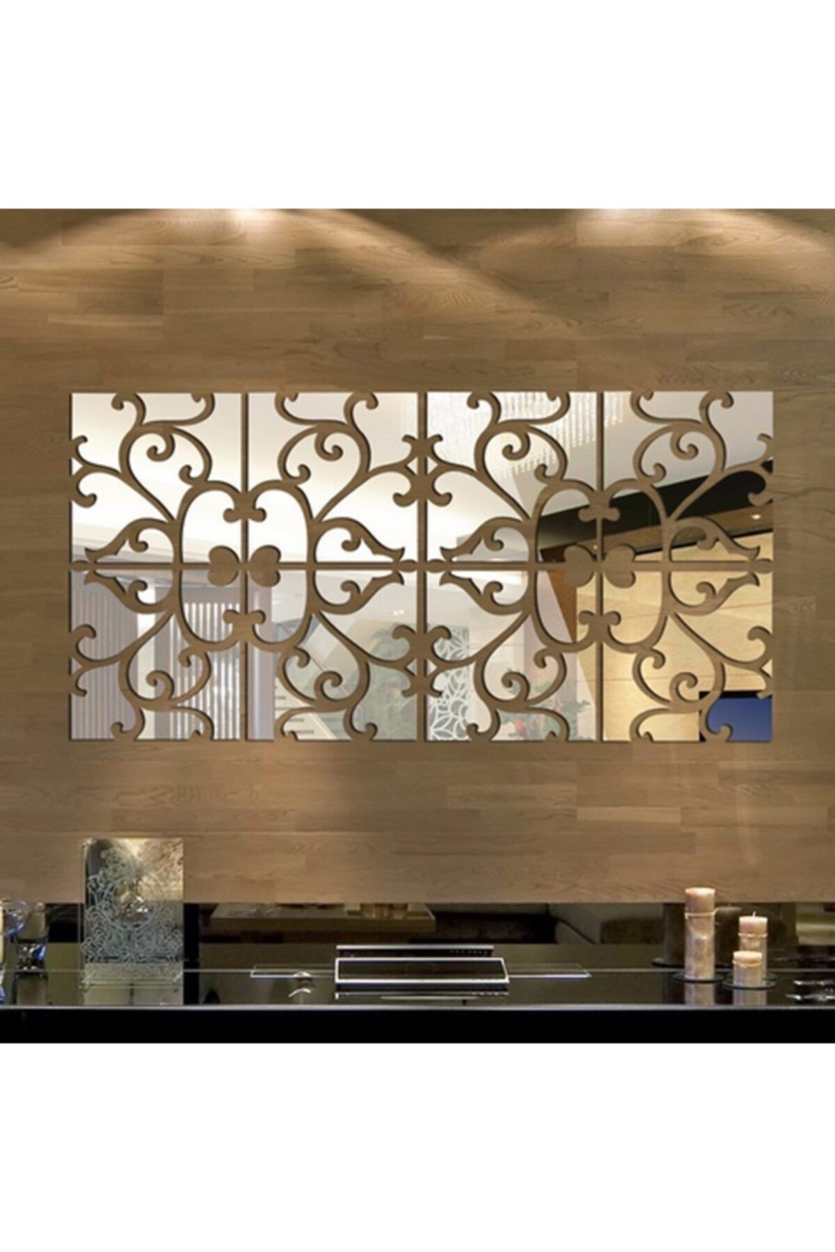 Dekoratif Pleksi Ayna Dekor Panel Gümüş Ayna Renk Gümüş Gold