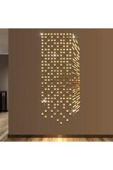 Dekor Süs Mozaık Ayna 200x Adet Pleksi Dekoratif Gold Antre Banyo Her Biri 3x3 Gold