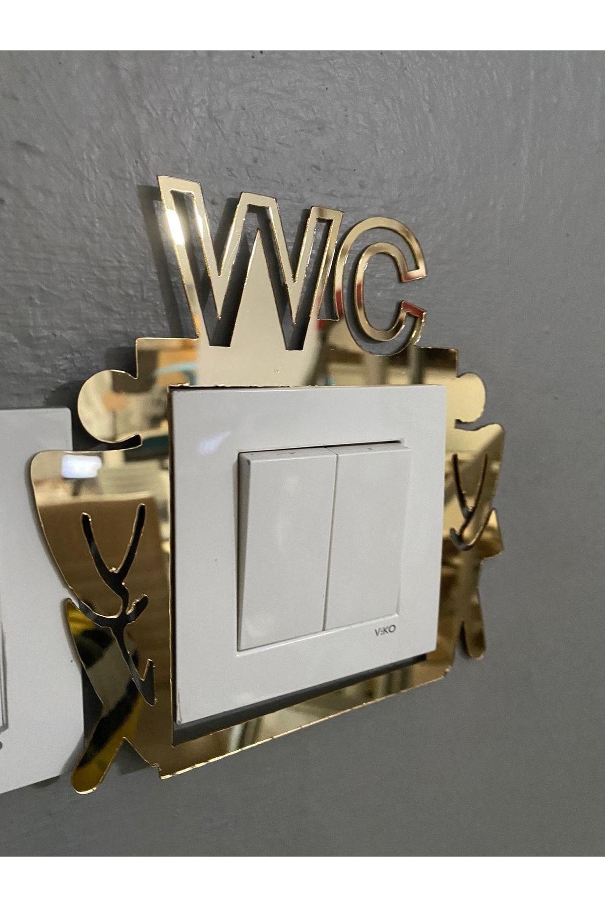Dekor Pleksi Priz Anahtar Çerçevesi Wc Gold Renk 2021-2 Prs039764474
