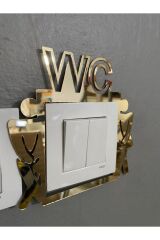 Dekor Pleksi Priz Anahtar Çerçevesi Wc Gold Renk 2021-2 Prs039764474