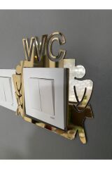 Dekor Pleksi Priz Anahtar Çerçevesi Wc Gold Renk 2021-2 Prs039764474