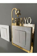 Dekor Pleksi Priz Anahtar Çerçevesi Gold Renk 2021-2 Prs03976485656