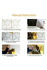 Kare Ayna Dekoratif 9x Adet Süs Akrilik Antre Duvar Dekor Pleksi Arkası Yapışkan Bantlı