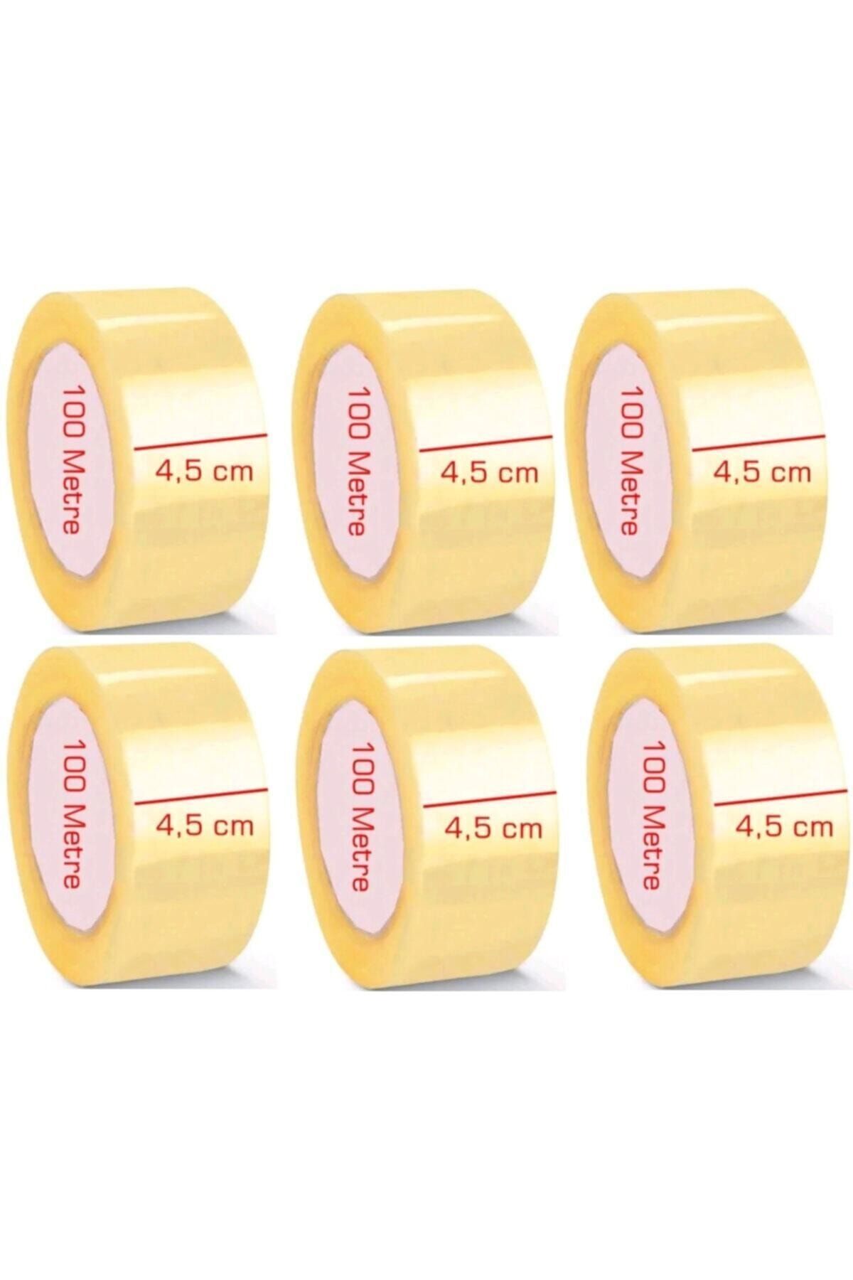 6 Adet Kopmayan Koli Bandı 45mmx100 Mt Güçlü Koli Bandı Akrilik Koli Bandı Güçlü Koli Bandı