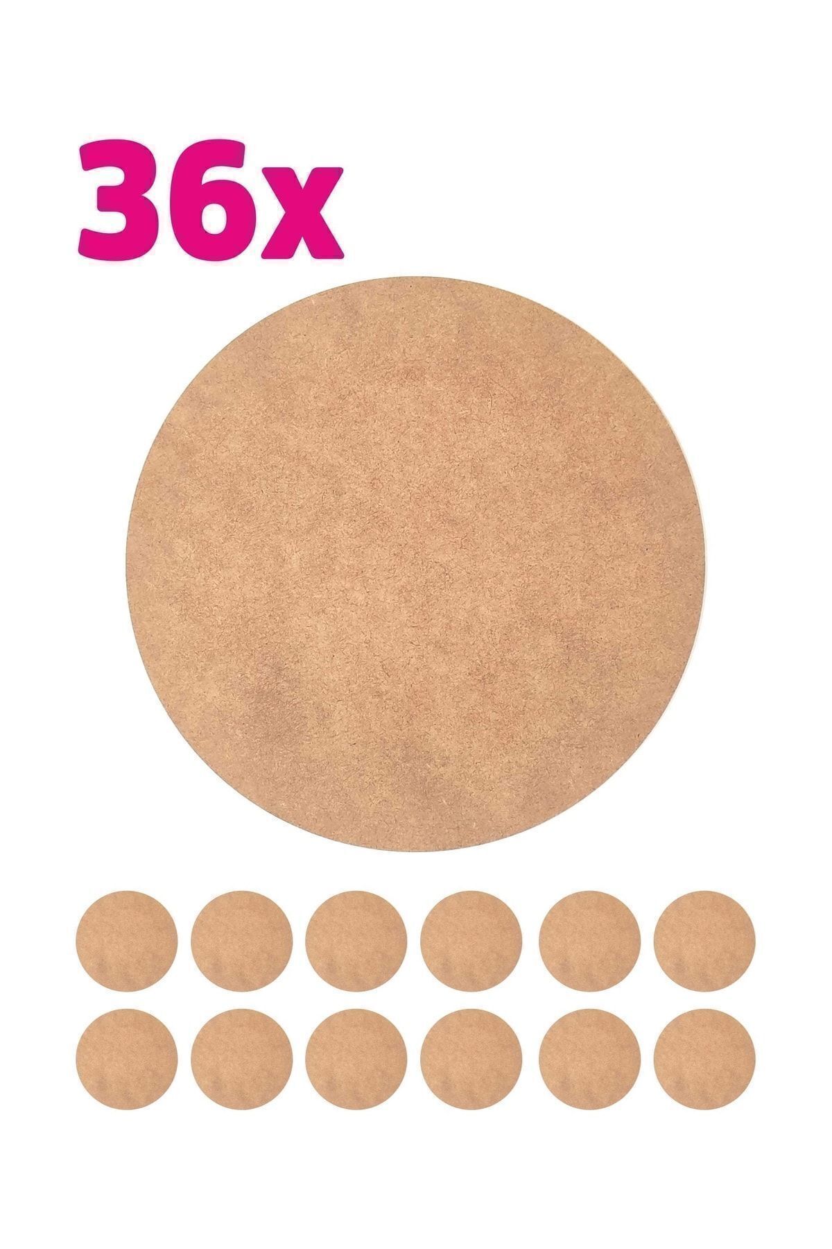 Supla Levha 36 Adet 3 Mm Ham Mdf 20cm Yuvarlak Servis Altı Supla