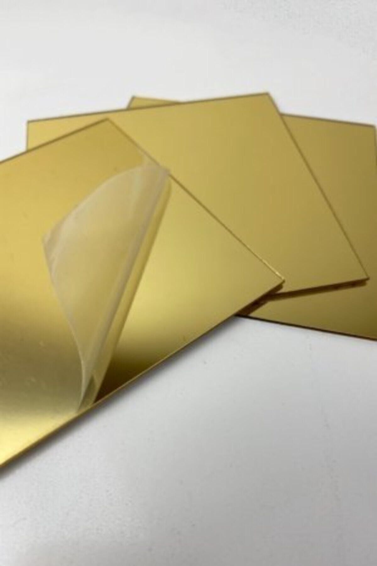 Dekoratif Pleksi Ayna Gold(kendinden Yapışkanlı) 20x20 1 Adet Gold