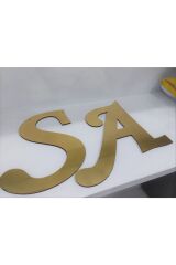 Iki Adet Gold Pleksi Harf Nişan , Kına , Söz Ve Özel Günler Için ( 30 Cm)