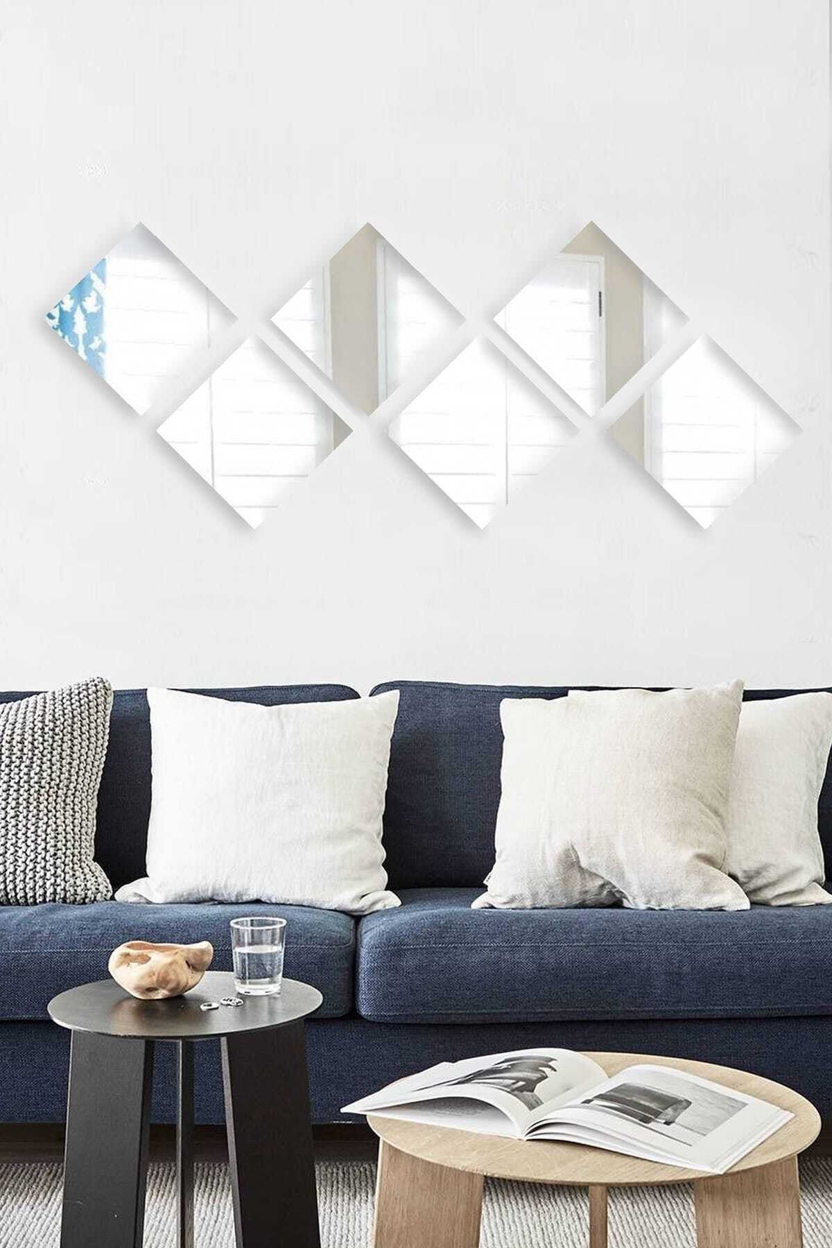 6 Parçalı 20 X 20 Cm Ayna Beyaz