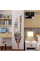 Dekoratif Tüy Desen Gümüş Pleksi Aynalı Lüks Duvar Dekoru (100X25) Gümüş