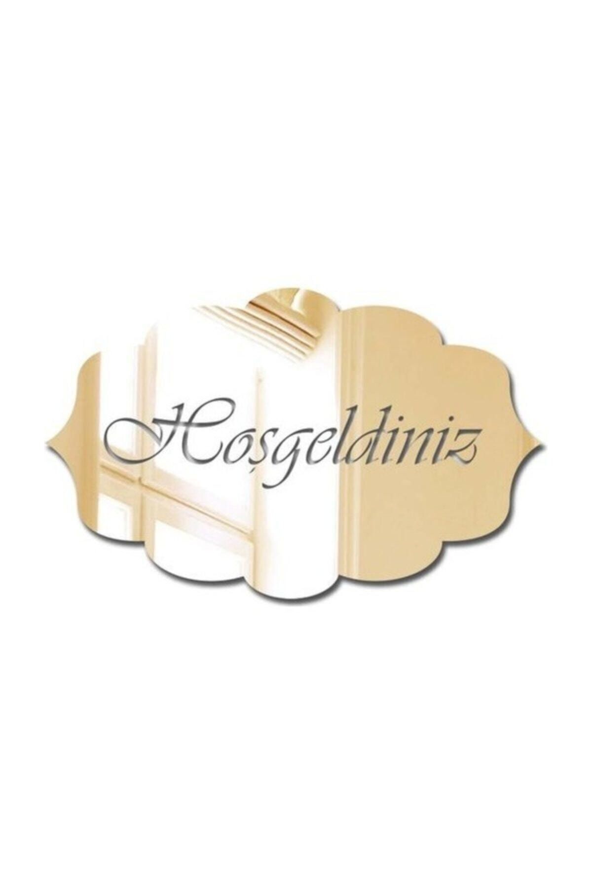 Mutluluğa Açılan Kapı Yazısı Hediyelik Ürün Mutluluk Pleksi Kapı Süsü Altın Ayna