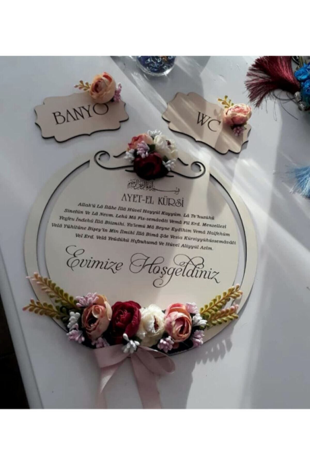 Ahşap Kapı Süsü, Özel Üretim, Banyo Ve Wc Süsleri Hediyeli Krem