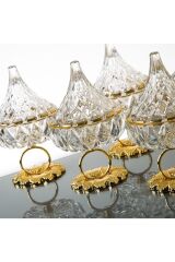 Dream Glass 2 Li Yüzük Metal Ayaklı Kübbeli Lokumluk Gold