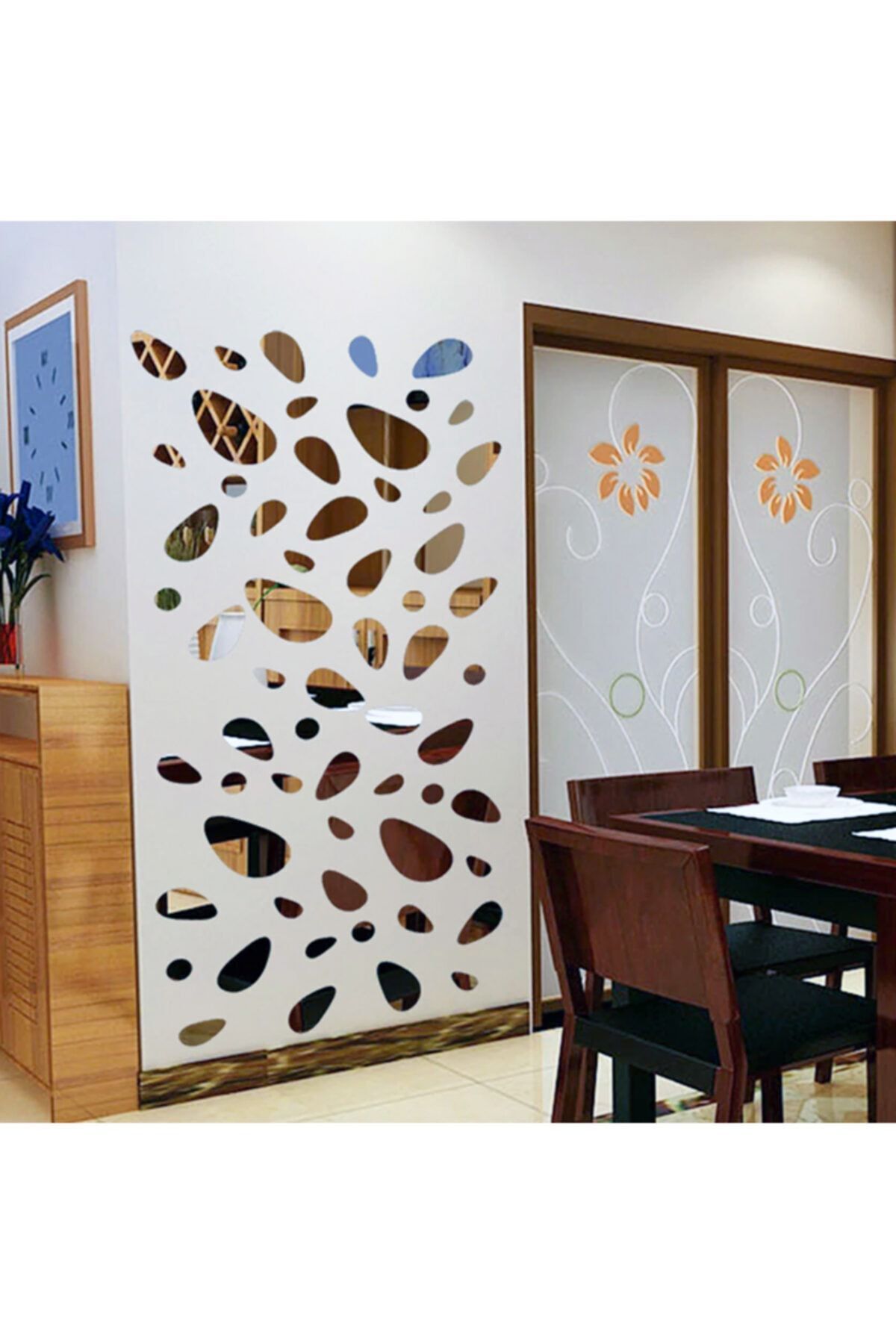 1mm Dekoratif Gümüş Pleksi Ayna, Duvar Süsü. Dekoratif Ayna 12 Adet Gümüş Ayna