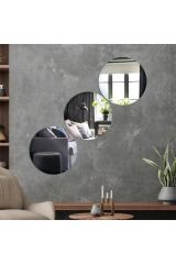 Dekoratif Yuvarlak Gümüş Pleksi 4 Adet 20x20cm ( Kendinden Yapışkanlı )