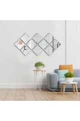 Dekoratif Kare Gümüş Pleksi 4 Adet 20x20cm ( Kendinden Yapışkanlı )