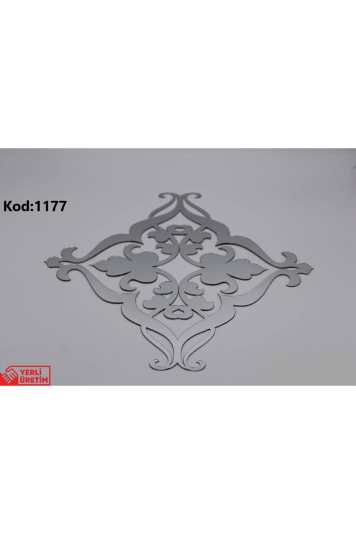 Dekoratif Aynalı Gümüş Pleksi Mobilya Dolap Süsü 25x25 Gümüş