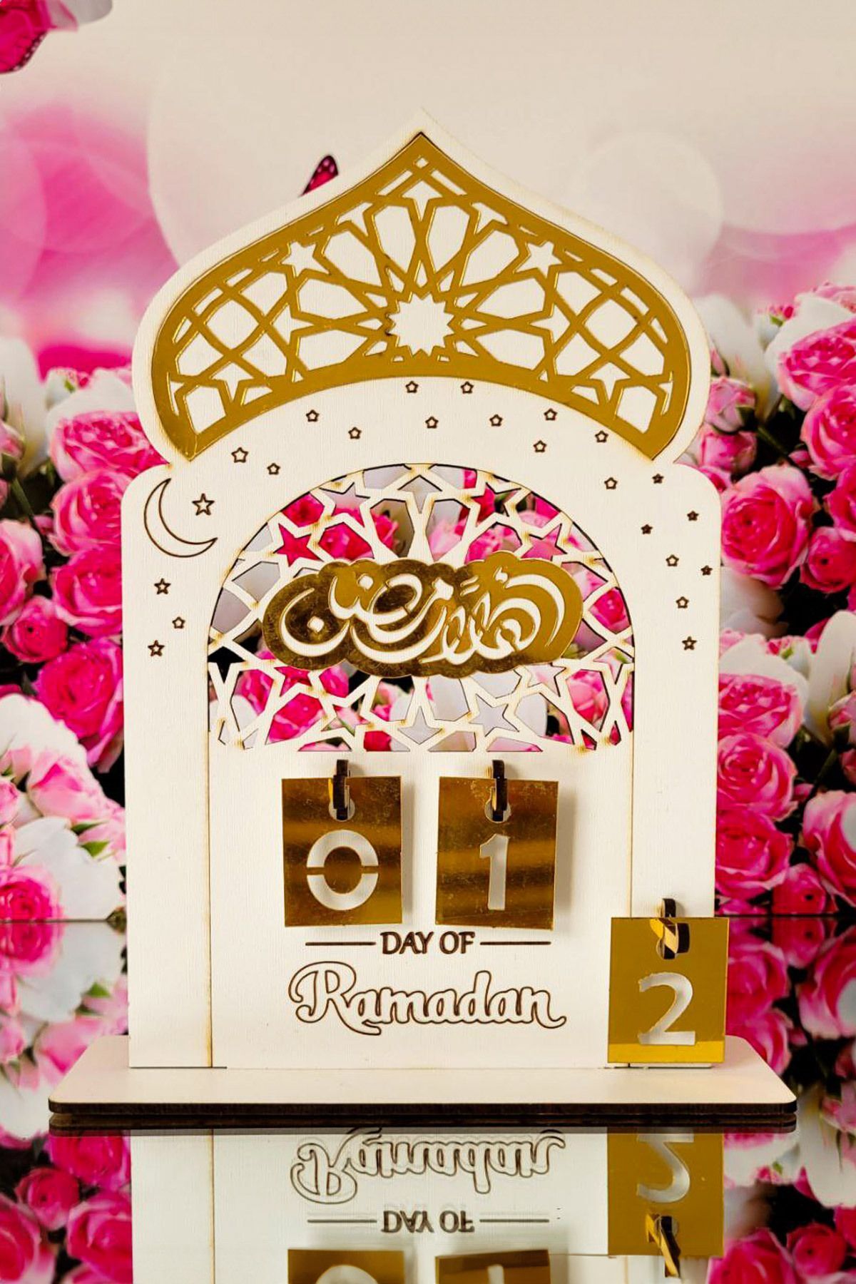 Masa Üstü Ramazan Takvimi Pleksi Kaplamalı 15x24 Cm Sarı