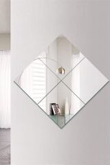 4 Adet Kare Dekoratif Pleksi Ayna (30X30) Beyaz - Ayna