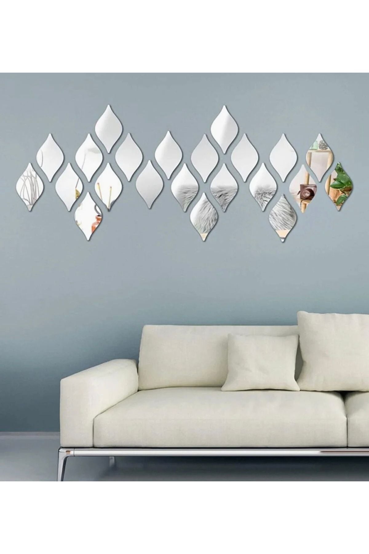 Gümüş Pleksi Su Damlası ( 15x26 10 Adet) Gümüş
