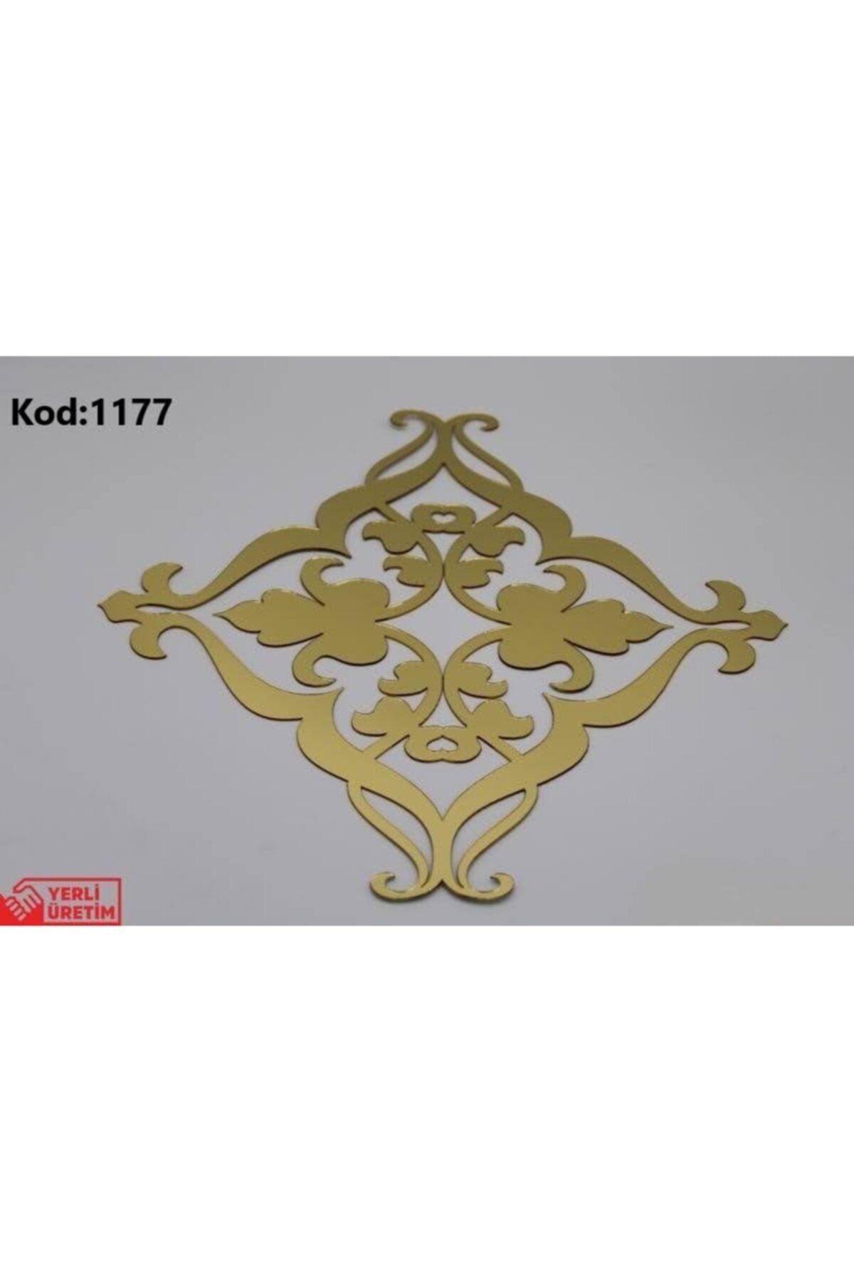 Dekoratif Aynalı Gold Pleksi Mobilya Dolap Süsü 25x25 Gold