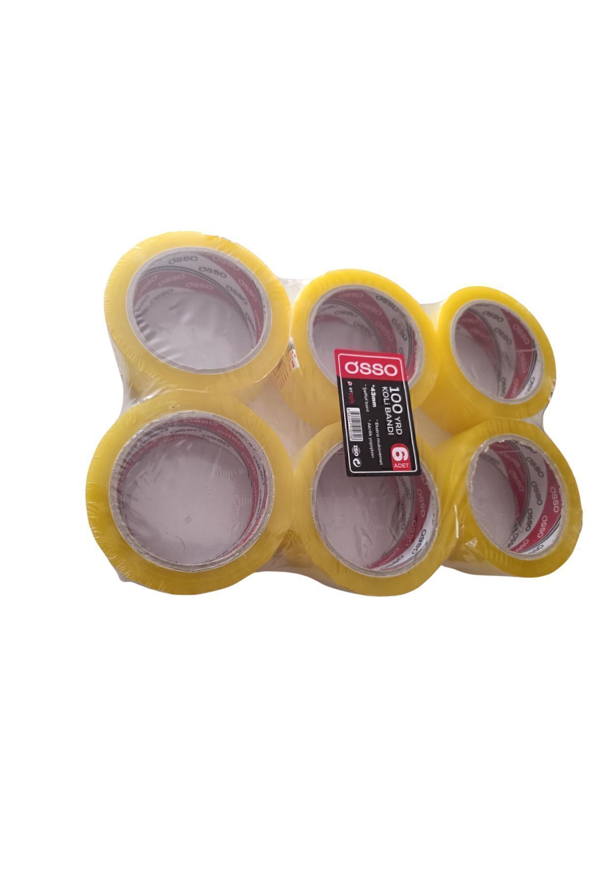 Şeffaf Koli Bandı 43x100yrd (90 METRE) - 6 Adet Şeffaf