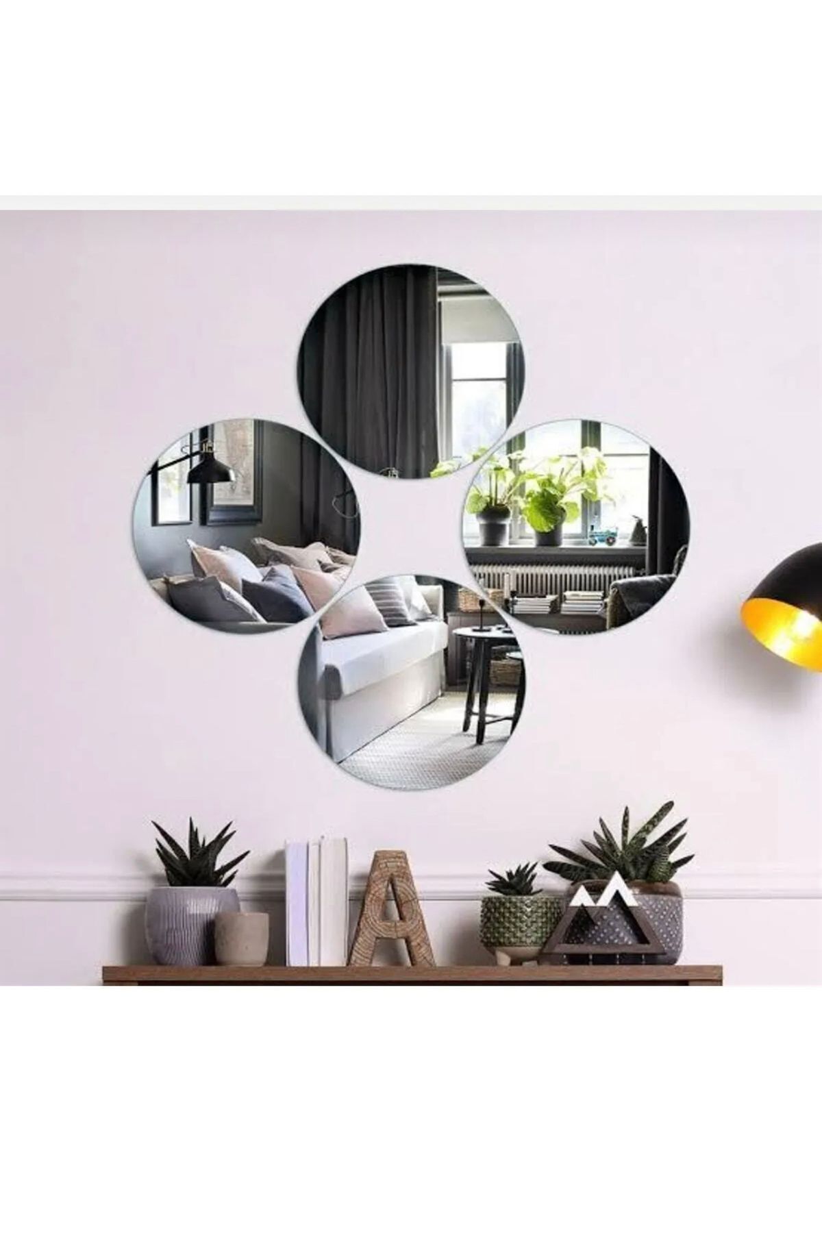 Gümüş Pleksi Ayna 20x20 Yuvarlak ( 10 Adet ) Gümüş