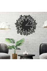 Dekoratif Siyah Lazer Kesim Duvar Saati 40x40cm
