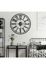 Dekoratif Siyah Lazer Kesim Duvar Saati 40x40cm