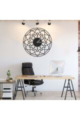 Dekoratif Siyah Lazer Kesim Duvar Saati 40x40cm