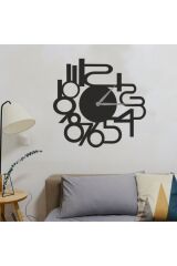 Dekoratif Siyah Lazer Kesim Duvar Saati 40x40cm