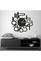 Dekoratif Siyah Lazer Kesim Duvar Saati 40x40cm