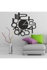 Dekoratif Siyah Lazer Kesim Duvar Saati 40x40cm