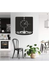 Dekoratif Siyah Lazer Kesim Duvar Saati 40x40cm