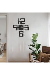 Dekoratif Siyah Lazer Kesim Duvar Saati 40x40cm